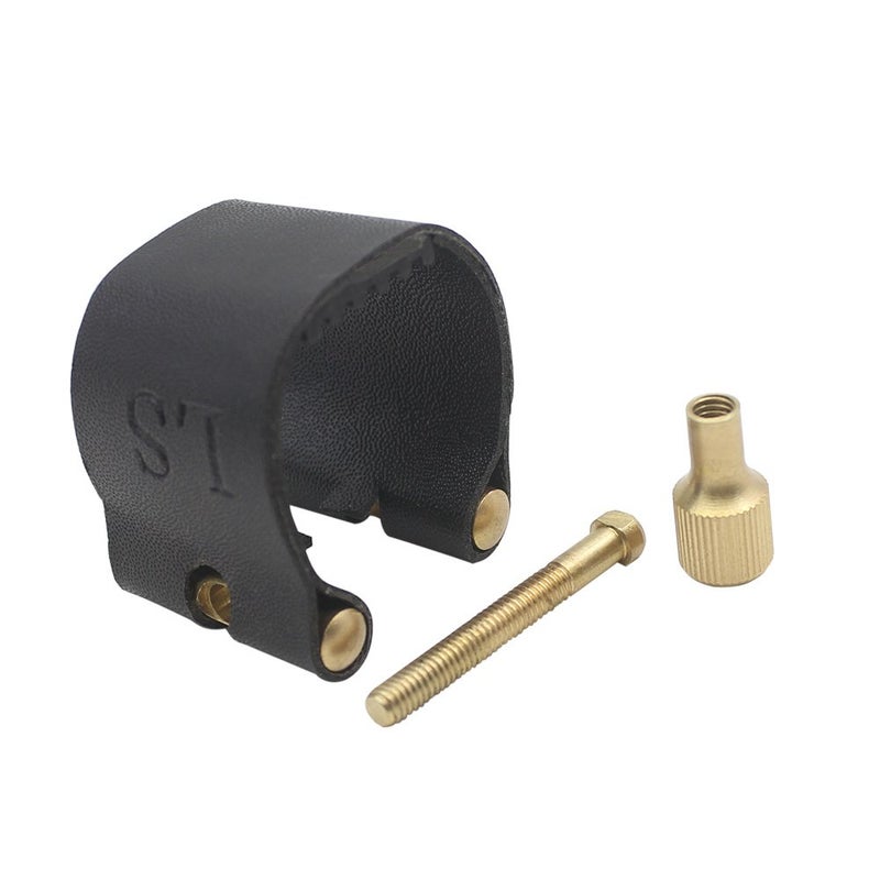 Mowind Artificial Leather Compact Durable Ligature Fastener for Alto Sax Saxophone Rubber Mouthpiece - Image 3
